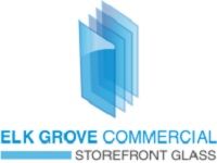 Logo of Elk Grove Commercial Storefront Glass with stylized blue glass panes.