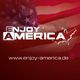 Bunte US-Flagge im Hintergrund, Text: "ENJOY AMERICA", www.enjoy-america.de.