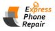 Logo of "Express Phone Repair" with geometric shapes and a phone icon.