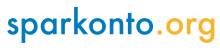 "Logo mit blauem Text 'sparkonto.org', wobei '.org' in orange geschrieben ist."