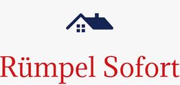 Logo mit blauem Hausdach und rotem Schriftzug "Rümpel Sofort".