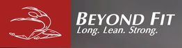 Red logo with a person and text: "BEYOND FIT. Long. Lean. Strong."