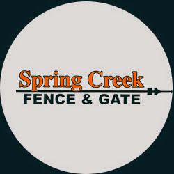 Logo with text: "Spring Creek Fence & Gate" on a circular background.