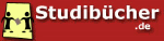 Logo mit zwei Figuren und Buch, Text: "Studibücher.de", auf rotem Hintergrund.