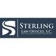 Sterling Law Offices logo with a stylized "S" on a dark blue background.