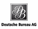 Logo der Deutschen Bureau AG mit verschnörkelten Buchstaben "DB" im Quadrat.