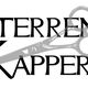 Logo met de tekst "Sterren Kappers" en een schaar op de achtergrond.