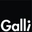 Schwarzes Quadrat mit dem weißen Schriftzug "Galli" unten links.