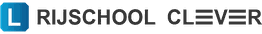 Rijschool Clever logo met een blauw verkeersbordje en de letter "L".