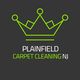Green crown logo with "Plainfield Carpet Cleaning NJ" text on a dark background.