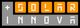 Logo de "Solar Innova" con letras blancas sobre fondo naranja y gris.