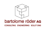 Logo der Bartolome Röder AG mit Würfel und Schrift: Consulting, Engineering, Solutions.