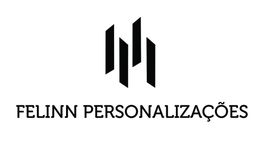 Logotipo com três linhas verticais pretas e texto "FELINN PERSONALIZAÇÕES" abaixo.