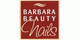 Logo mit rotem Hintergrund, Schriftzug: "Barbara Beauty Nails" in Weiß.
