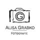 Logo einer Kamera mit Buchstabe "G", darunter "Alisa Grabko Fotografie".