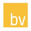 Gelbes Quadrat mit weißen Buchstaben "bv" in der Mitte.