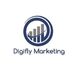 Logo for Digifly Marketing featuring a circle with rising bar graph inside.