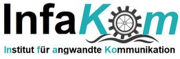 Logo von InfaKom mit Zahnrad und Wellen. Text: Institut für angewandte Kommunikation.