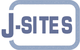 Logo mit dem Text "J-SITES" in blauer Schrift, umgeben von einem rechteckigen Rahmen.