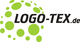 Logo: Grüne Kreise umgeben den Text "LOGO-TEX.de" in schwarzer Schrift.