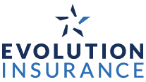 Logo of Evolution Insurance with a star design above the text.