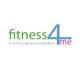 Logo: "fitness4me" in bunten Buchstaben, Slogan: "Fit mit Fun, gesund und glücklich!".