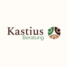 Logo der Kastius Beratung mit stilisierten Menschen in Kreisform in Braun- und Grüntönen.