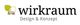 Logo: "wirkraum Design & Konzept" mit grünen Blättern links neben dem Text.