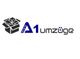 Logo: Schwarze Umzugskartons links, daneben "A1 Umzüge" in Blau und Grau.