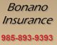 Text: "Bonano Insurance 985-893-9393" on a beige background.