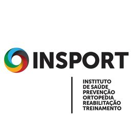 Logo do INSPORT com círculo colorido e texto: Instituto de Saúde, Prevenção, Ortopedia.