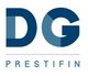 Logo "DG" con testo "Prestifin" in blu su sfondo bianco.