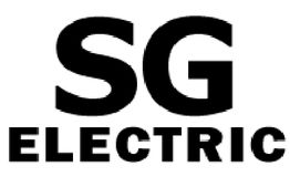 SG Electric logo with bold black letters on a white background.
