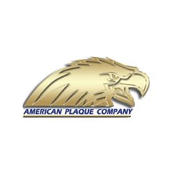 Gold eagle logo with text "American Plaque Company" below.