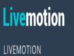 Text logo reads "LIVEMOTION" with the "Live" part in light blue.