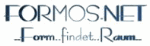 Logo mit Text: "FORMOS.NET - Form.. findet.. Raum.." in blauem Schriftzug.