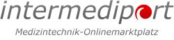 Logo mit Schriftzug "intermediport" und Untertitel "Medizintechnik-Onlinemarktplatz".