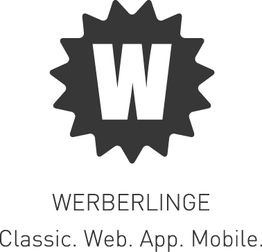Logo mit großem "W", darunter "WERBERLINGE" und Text: "Classic. Web. App. Mobile."
