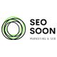 Logo mit grünen und schwarzen Kreisen, daneben Text: SEO SOON, Marketing & SEO.