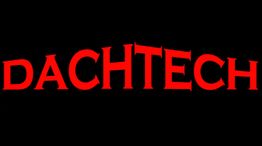 „DACHTECH“ in roter Schrift vor schwarzem Hintergrund.
