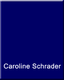 Blaues Rechteck mit dem Namen "Caroline Schrader" in Weiß unten.