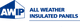 Logo of AWIP with text reading "All Weather Insulated Panels" in blue.