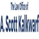 Text: "The Law Office of A. Scott Kalkwarf" in blue bold letters on a white background.