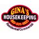 Logo for Gina's Housekeeping with contact number 803-531-9825, offering residential/commercial services.