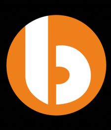 Orange circle with a stylized white lowercase "b" inside.