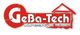Logo von GeBa-Tech Kreativ Haus in Rot und Weiß mit einem Haus-Symbol.