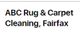 Text: "ABC Rug & Carpet Cleaning, Fairfax" on a white background.