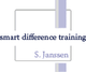 Logo mit Schriftzug "smart difference training" und "S. Janssen", minimalistisch gestaltet.