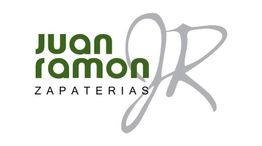 Logo de "juan ramon ZAPATERIAS" en verde y gris, con iniciales "JR" estilizadas.