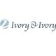 Logo met tekst "Ivory & Ivory" naast een blauwgrijze cirkel met abstract icoon.